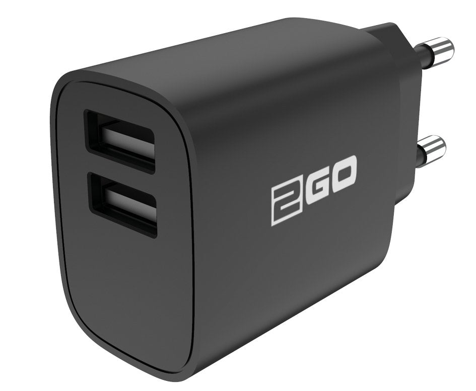 2go Cargador 100v-240v - Negro Universal Dual-Usb