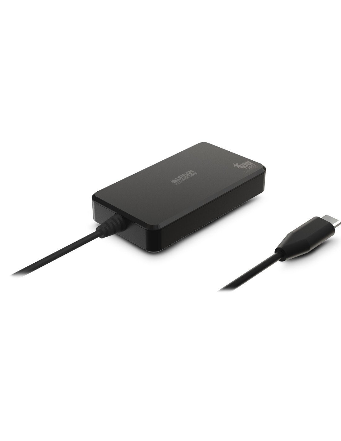 Urban Factory Powee Block Cargador Universal Usb-C Gan 65w - Cable De 180cm En Version Eu Et Uk - Negro