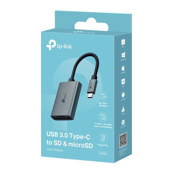 EAN 1210002602242 - TP-Link UA430C lector de tarjeta USB 3.2 Gen 1 (3.1 Gen 1) Type-C Gris imagen 4