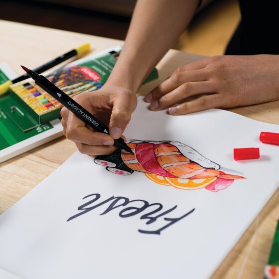 Derwent Academy Estuche 8 Rotuladores Doble Punta ( Fina Y Pincel ) C/Surtidos