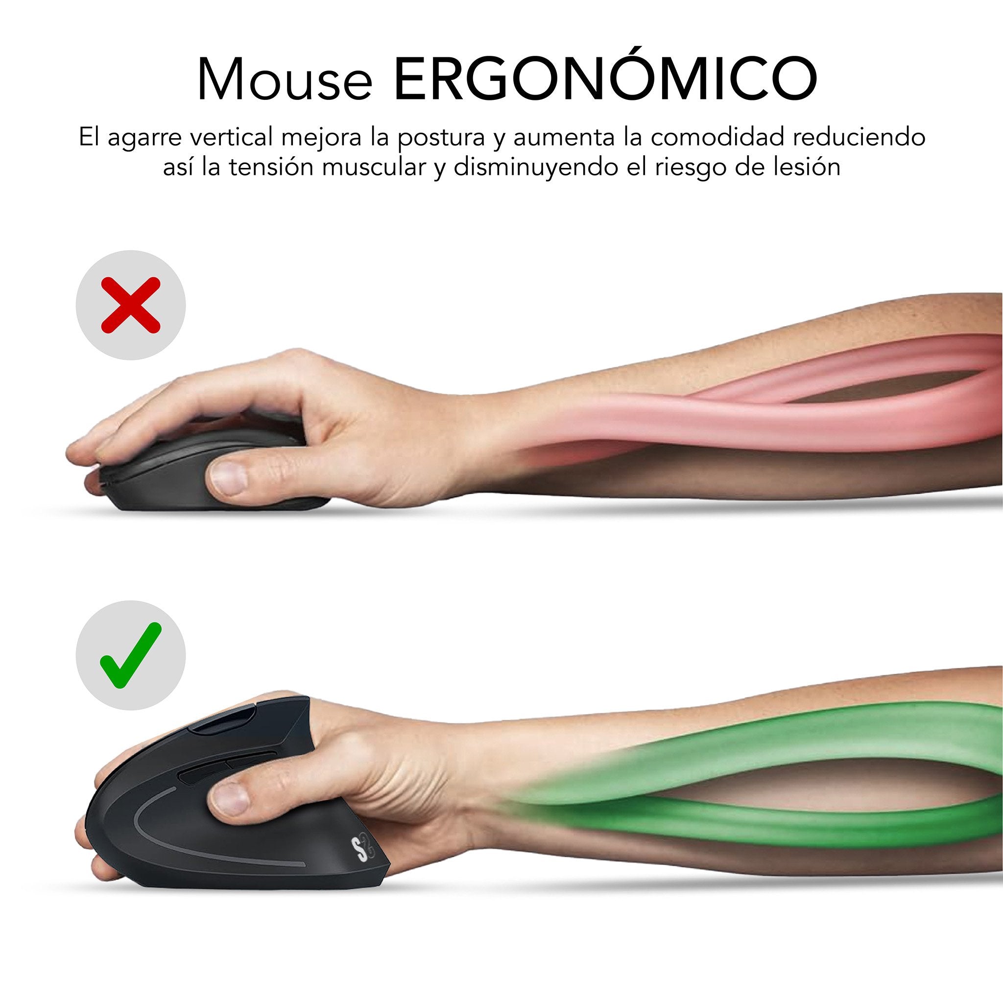 EAN 8436586743062 - SUBBLIM RATON OPTICO DUAL GLIDE VERTICAL ERGO DUAL BATERIA BLANCO ratón Universal mano derecha Bluetooth imagen 5