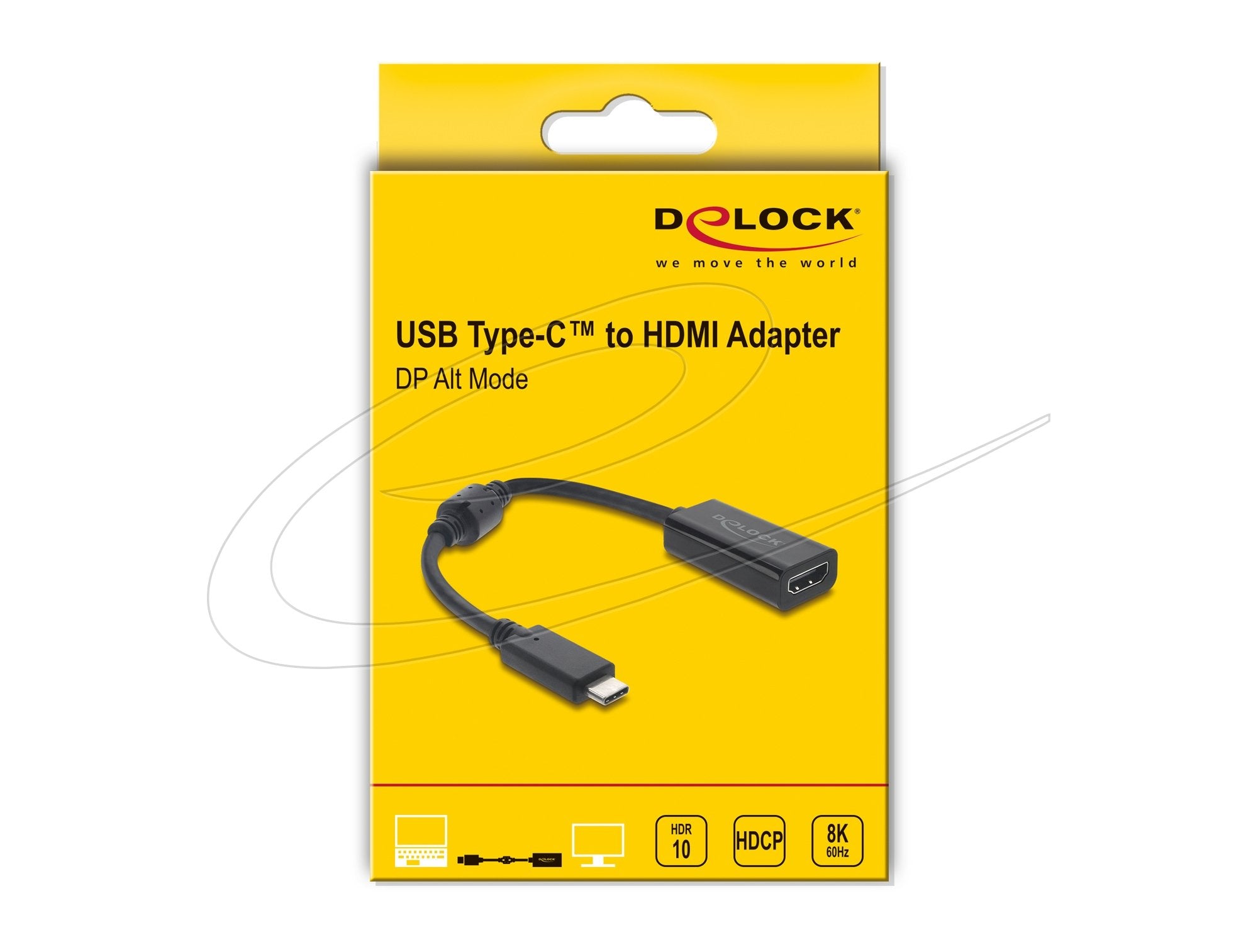 Delock Usb Type-C Adapter Zu Hdmi (Dp Alt Mode) 8k 60 Hz Mit Hdr Und Hdcp Schwarz