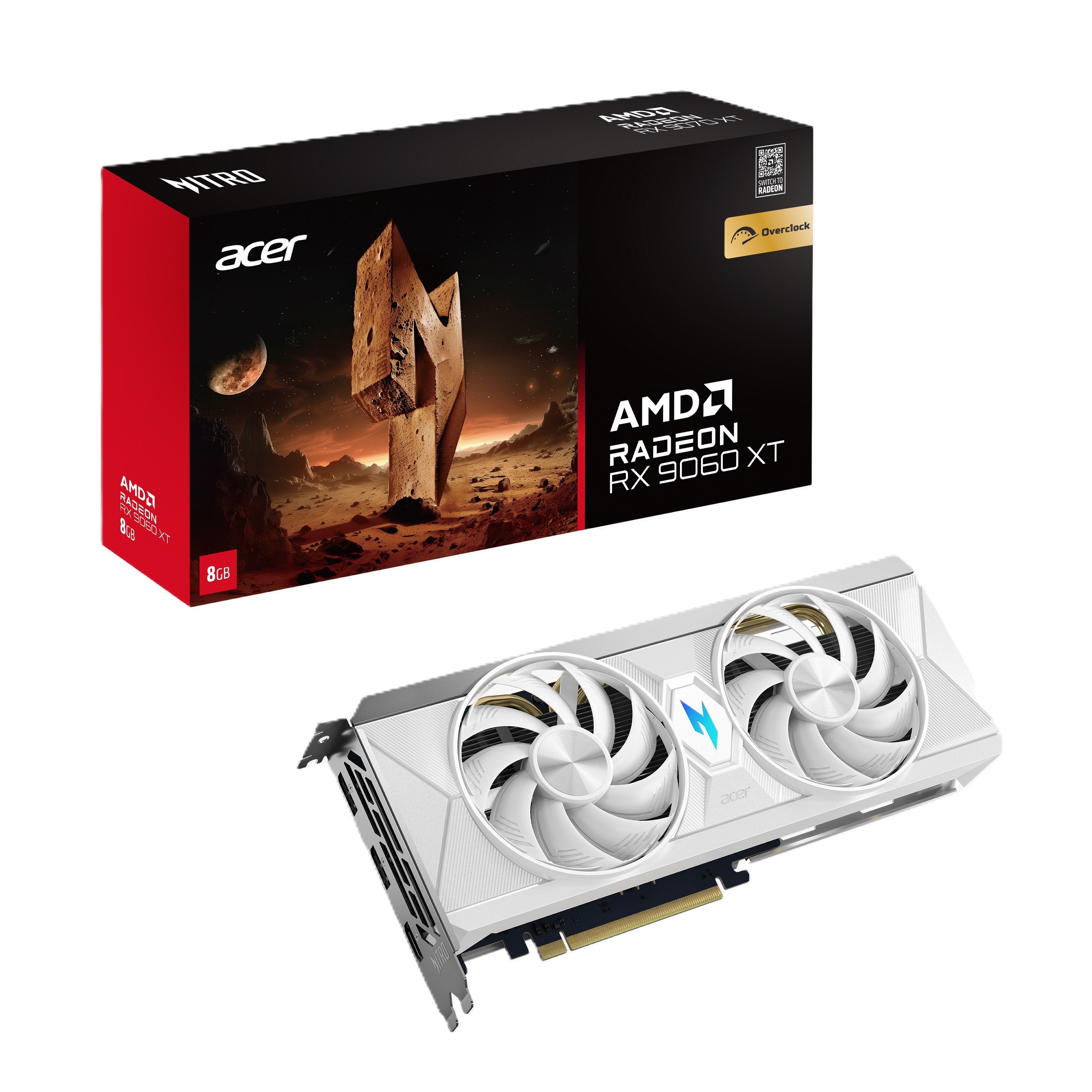 EAN 4711474726506 - Acer Nitro Radeon RX 9060 XT OC 8GB White Edition AMD GDDR6 imagen 1