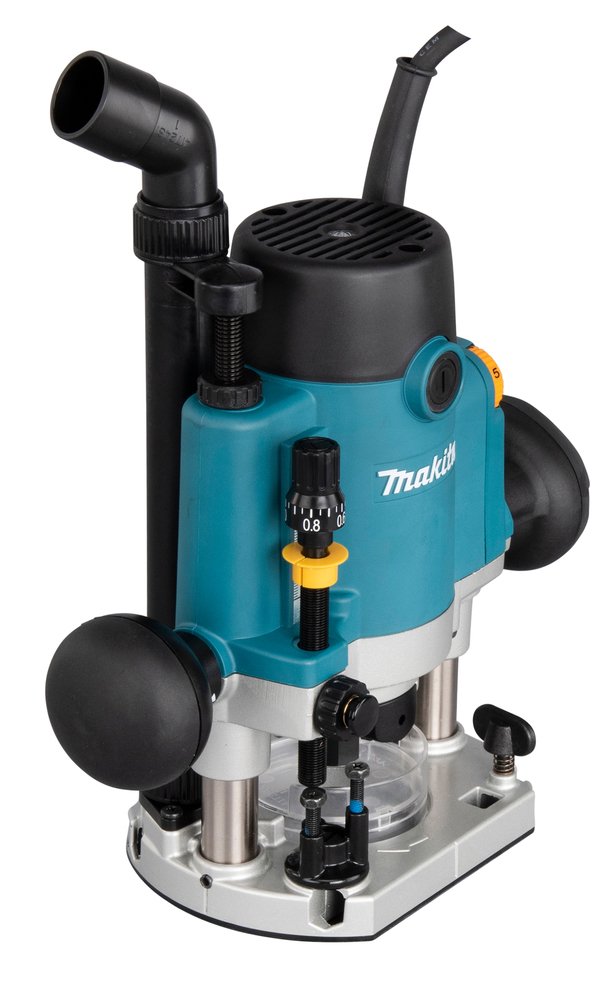 Fresadora Makita Rp1111cjfa Azul/Negro, 1100 W, Tamaño Makpac 3, Incluye Juego De Cortadores De 12 Piezas