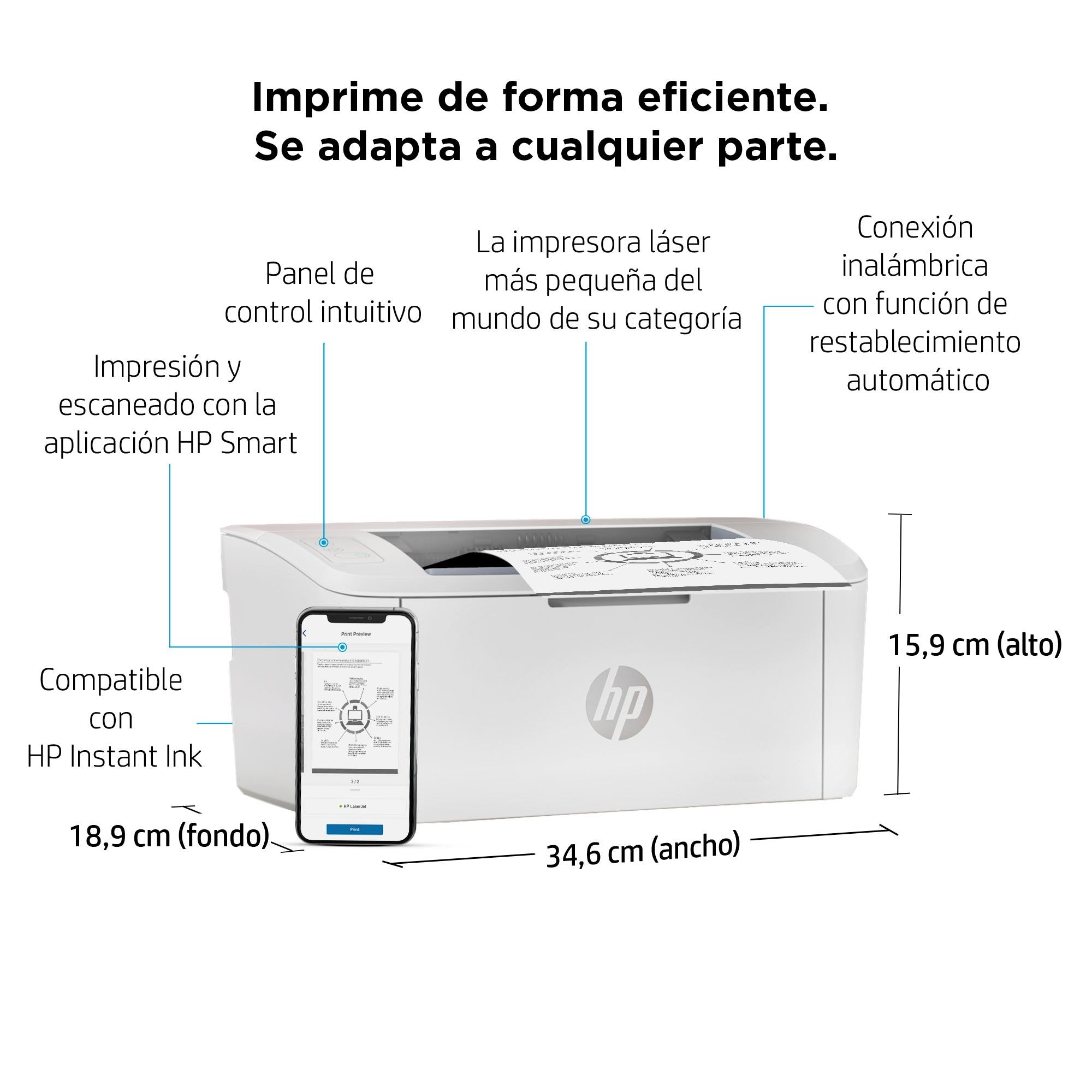 Impresora Láser Monocromo Hp Laserjet M110w Wifi Blanca