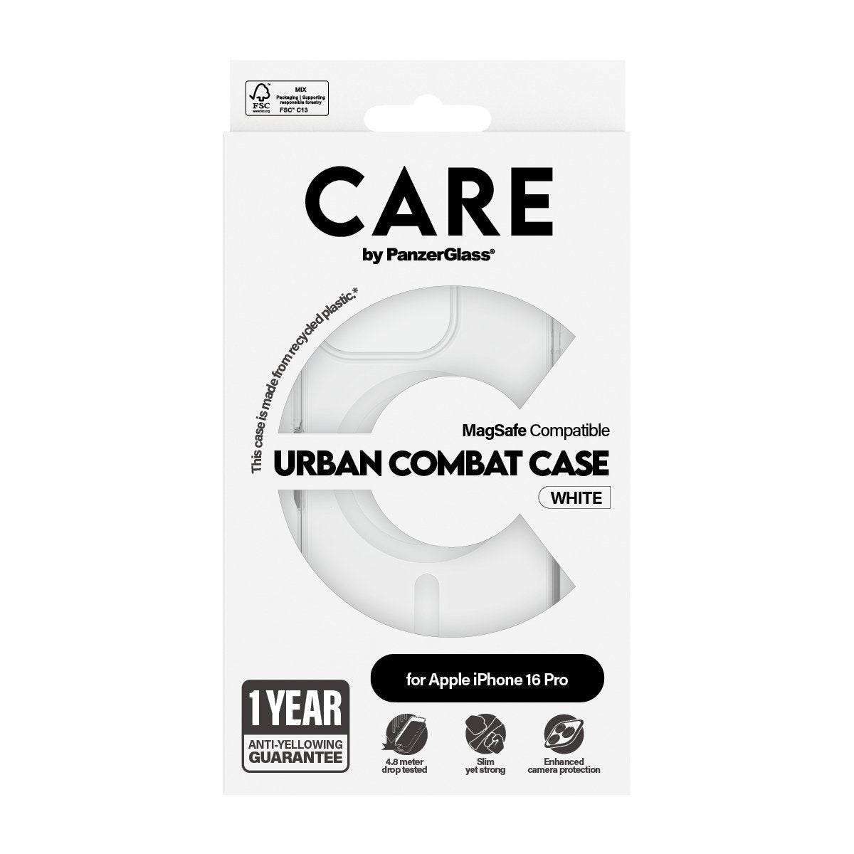 EAN 5715685004049 - PanzerGlass CARE™ by ® Urban Combat Case Transparent w. White MagSafe iPhone 16 Pro funda para teléfono m imagen 3