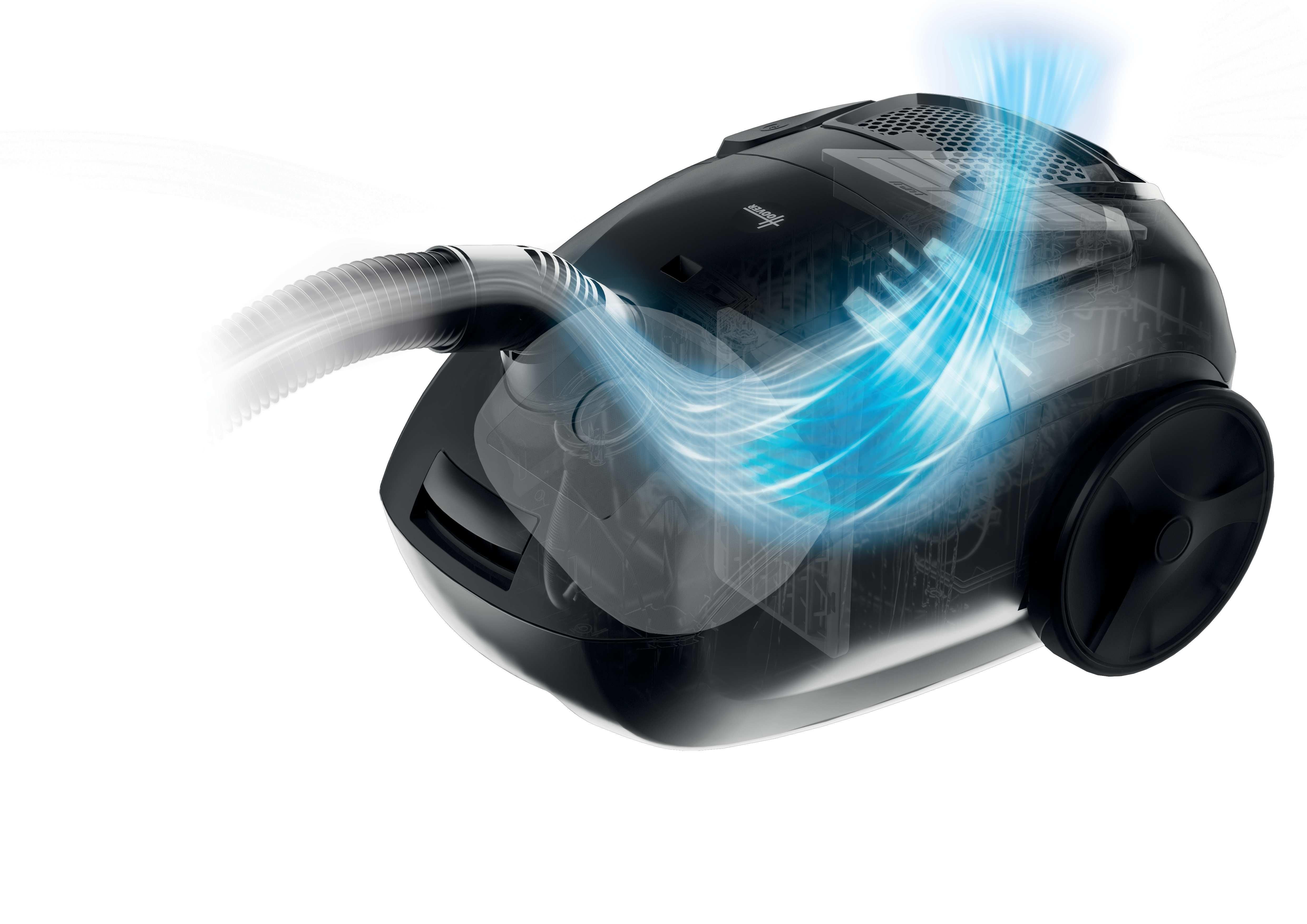 Hoover He120pet 011 Vacuum Cleaner, Bagged, Power 700 W, Bag 2.5 L, Working Radius 8.2 M, Black Grey