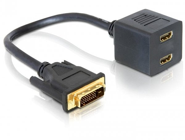 EAN 4043619650699 - DeLOCK Adapter DVI 25 male > 2x HDMI female 0,2 m DVI-D 2 x HDMI Negro imagen 1