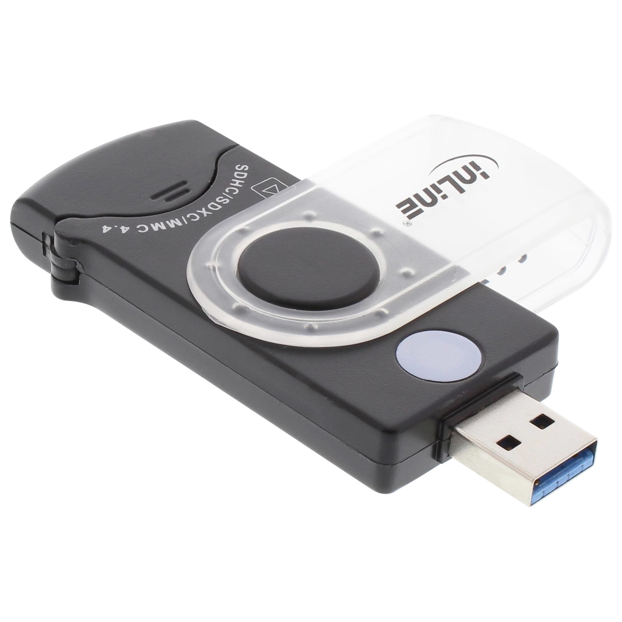 Lector De Tarjetas Móvil Inline Usb 3.0 Con 2 Ranuras Para Sd Sdhc Sdxc Microsd