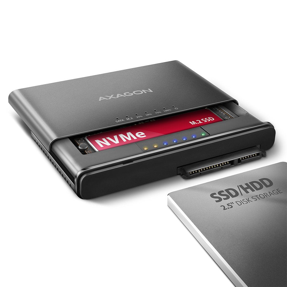 EAN 8595247907332 - Axagon ADSA-CC USB-C 10Gbps - NVMe M.2 SSD & SATA 2.5/3.5 SSD/HDD CLONE MASTER 2 - Digital/Daten - NVMe U imagen 1