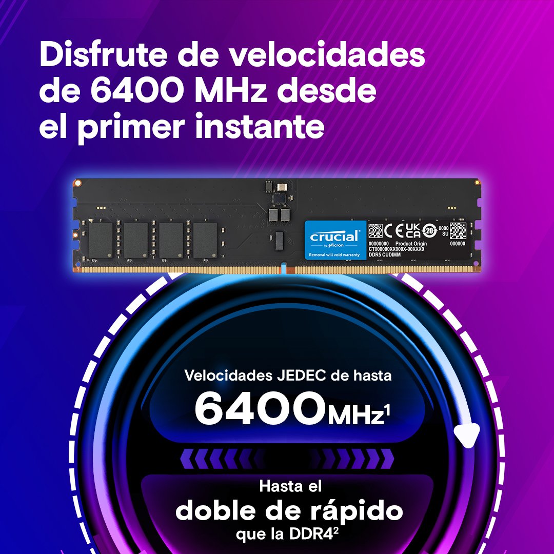 EAN 0649528941206 - Crucial CT2K16G64C52CU5 módulo de memoria 32 GB 2 x 16 GB DDR5 6400 MT/s 288-pin DIMM imagen 2