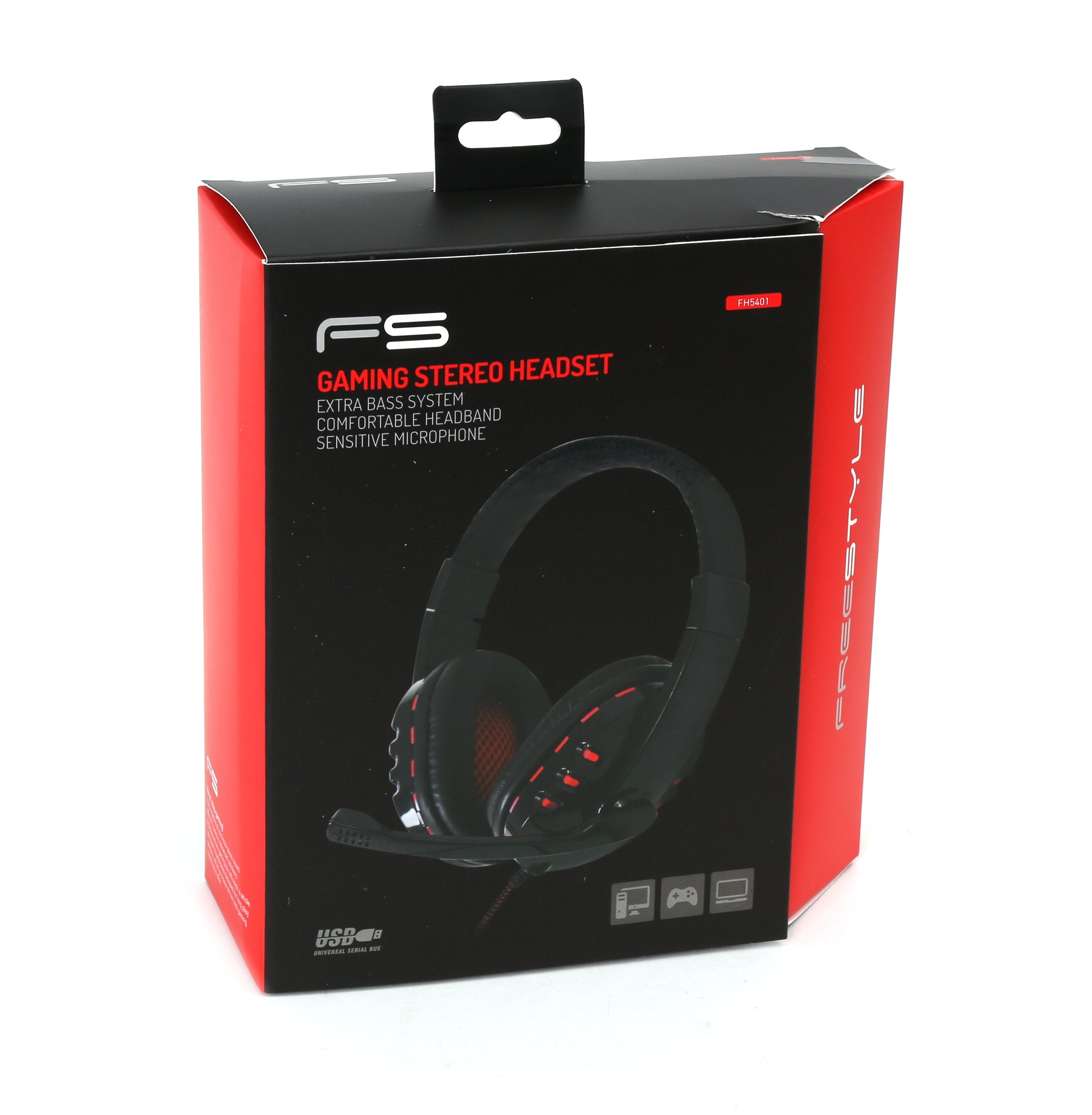 EAN 5907595426909 - Freestyle FH-5401 Auriculares Alámbrico Diadema Llamadas/Música USB tipo A Negro, Rojo imagen 6