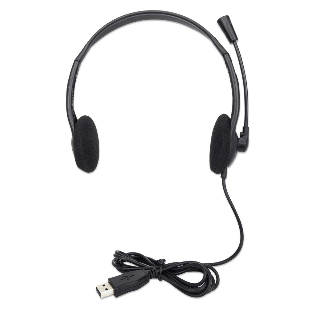 Manhatan Stereo Usb-Headset On Ear, Usb-A Stecker Schwarz