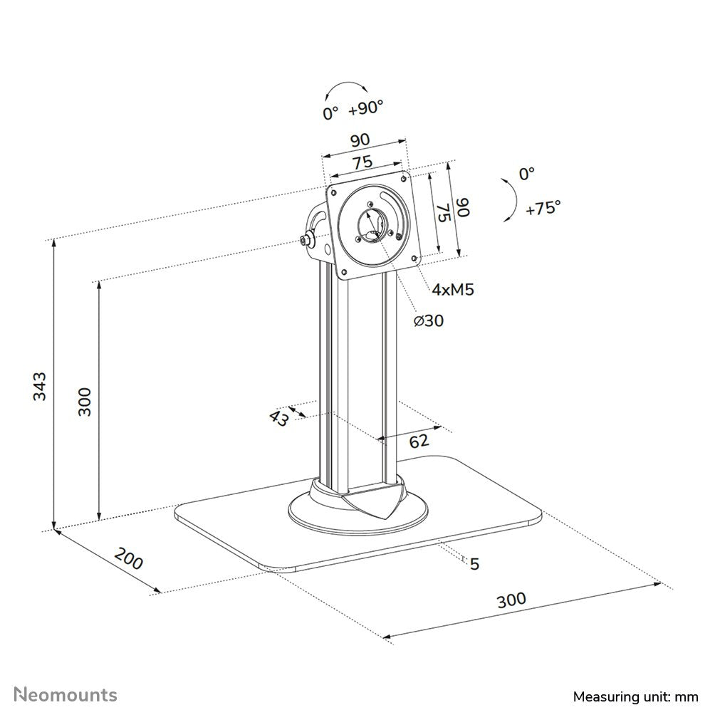 EAN 8721246340393 - Neomounts DS15-631BL1 accesorio o pieza de recambio para tableta Soporte para tableta imagen 13