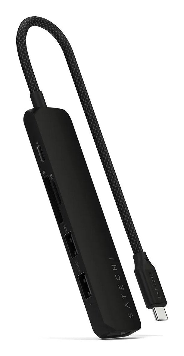 Satechi 6-W-1 Usb-C Slim Multiport Usb-C (Usb-C, 2x Usb-A, 4k Hdmi, Czytnik Kart Micro/Sd) (Negro)