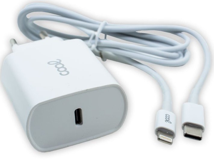 Cool Cargador Red Para Iphone / Tipo-C Pd + Cable Tipo C - Lightning 1,2 Metros (20w)