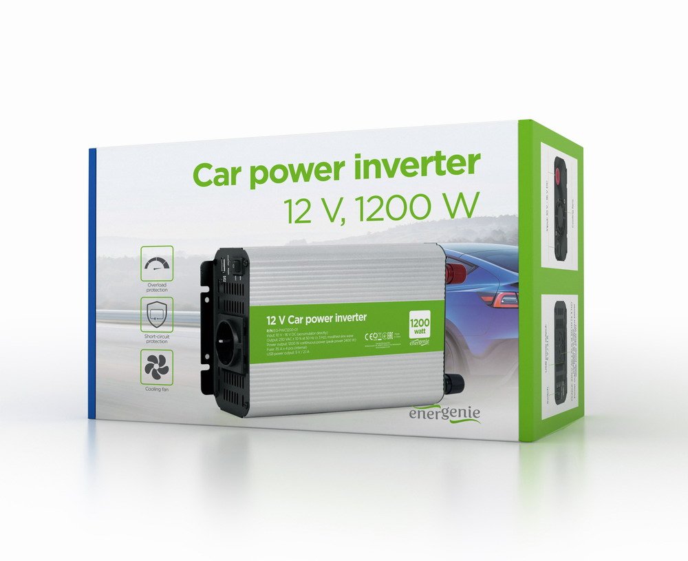 EAN 8716309119450 - Gembird EG-PWC1200-01 adaptador e inversor de corriente Auto 1200 W Gris imagen 4