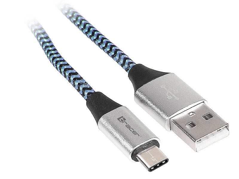 Tracer Trakbk46266 Cable Usb 2.0 -> Usb C 1m Negro, Azul, Plata