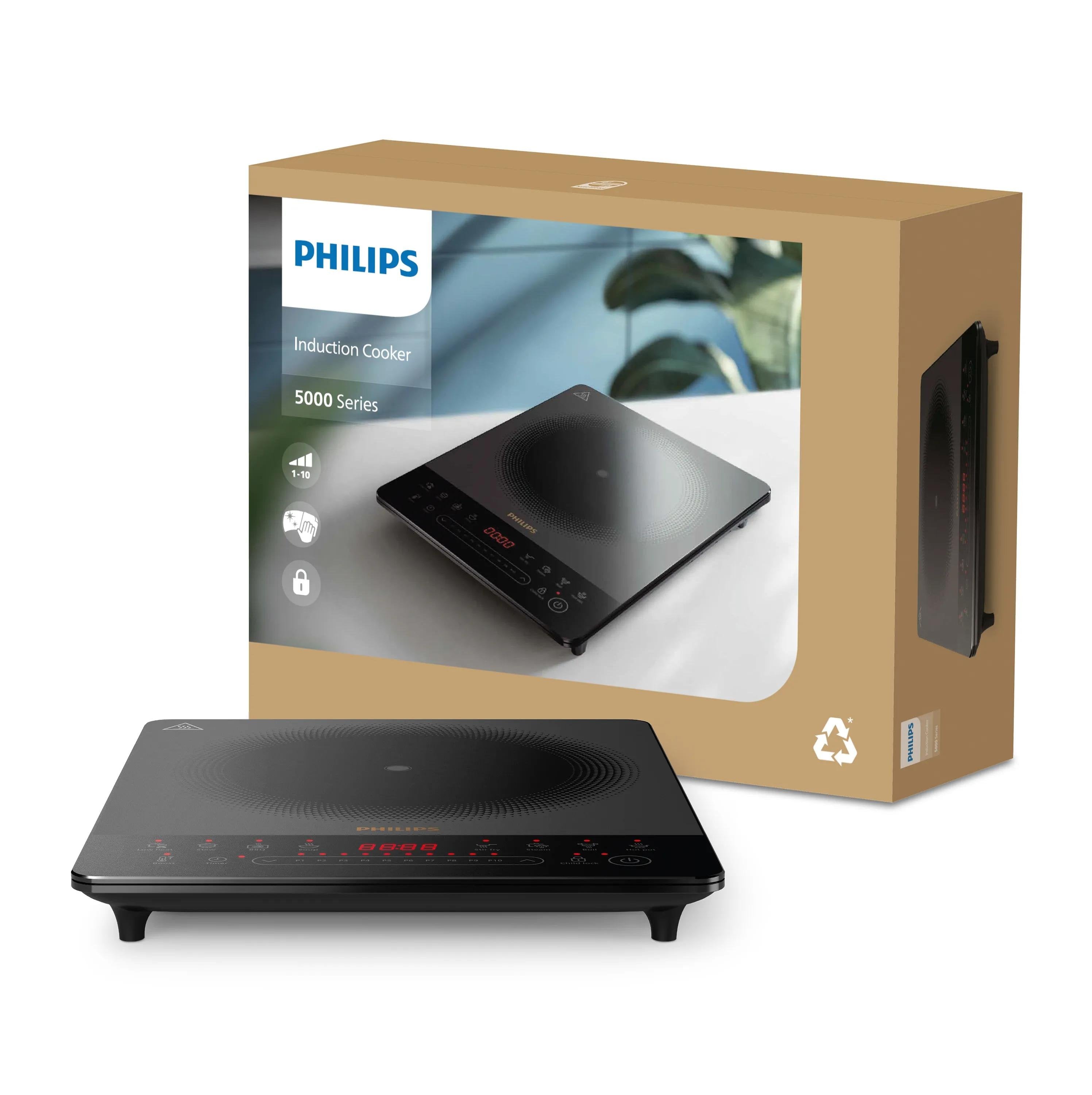 EAN 8720389068423 - Philips 5000 series HD5850/90 hobs Negro, Gris Encimera 29.5 cm Con placa de inducción 1 zona(s) imagen 5