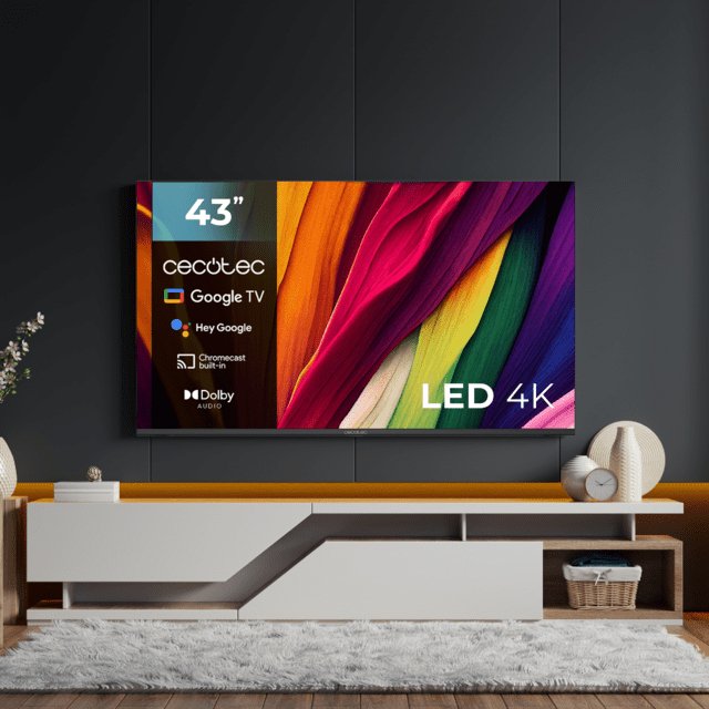 Television Led De 43" Cecotec 4k Uhd Google Tv Hdmi Usb Google Voice Chromecast