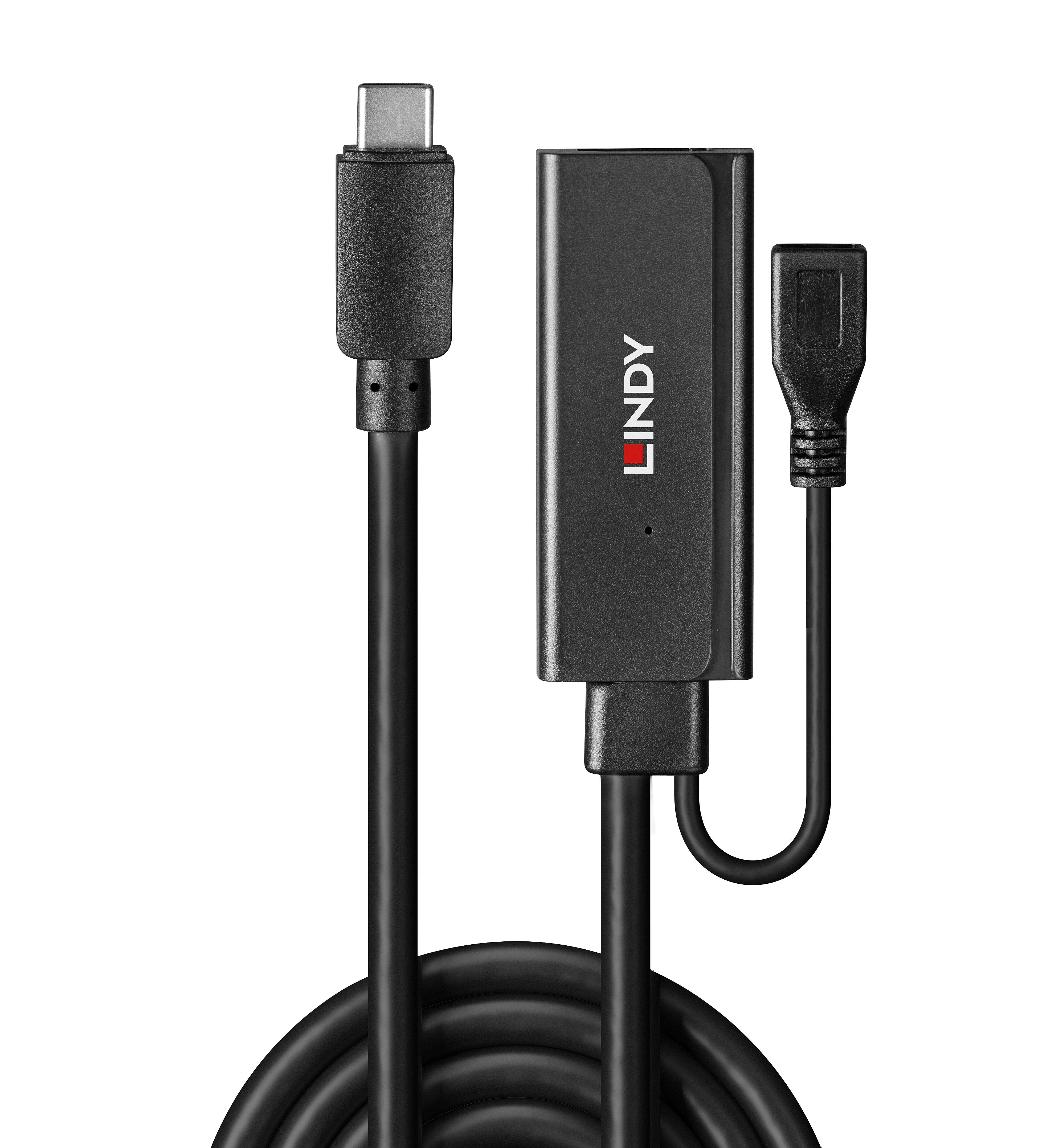 Lindy Cable Externsor Activo Usb 3.2 Gen 1 C - A, 5 Metros