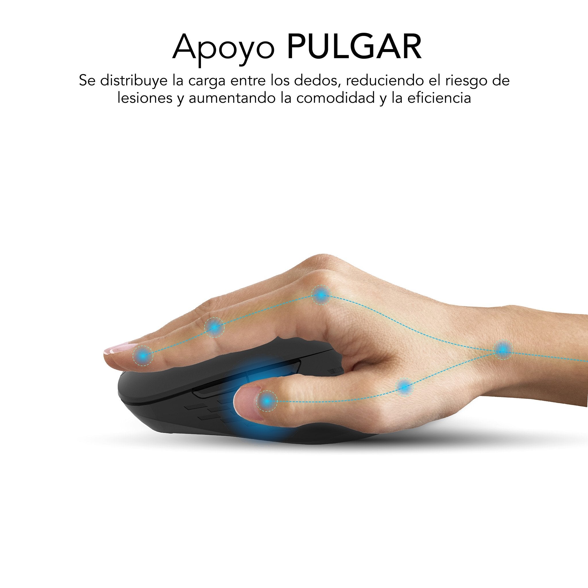 Raton Subblim Curve Ergo Dual Inalambrico Bluetooth, Usb 2.4ghz 1600dpi - 5 Botones - Uso Diestro - Negro