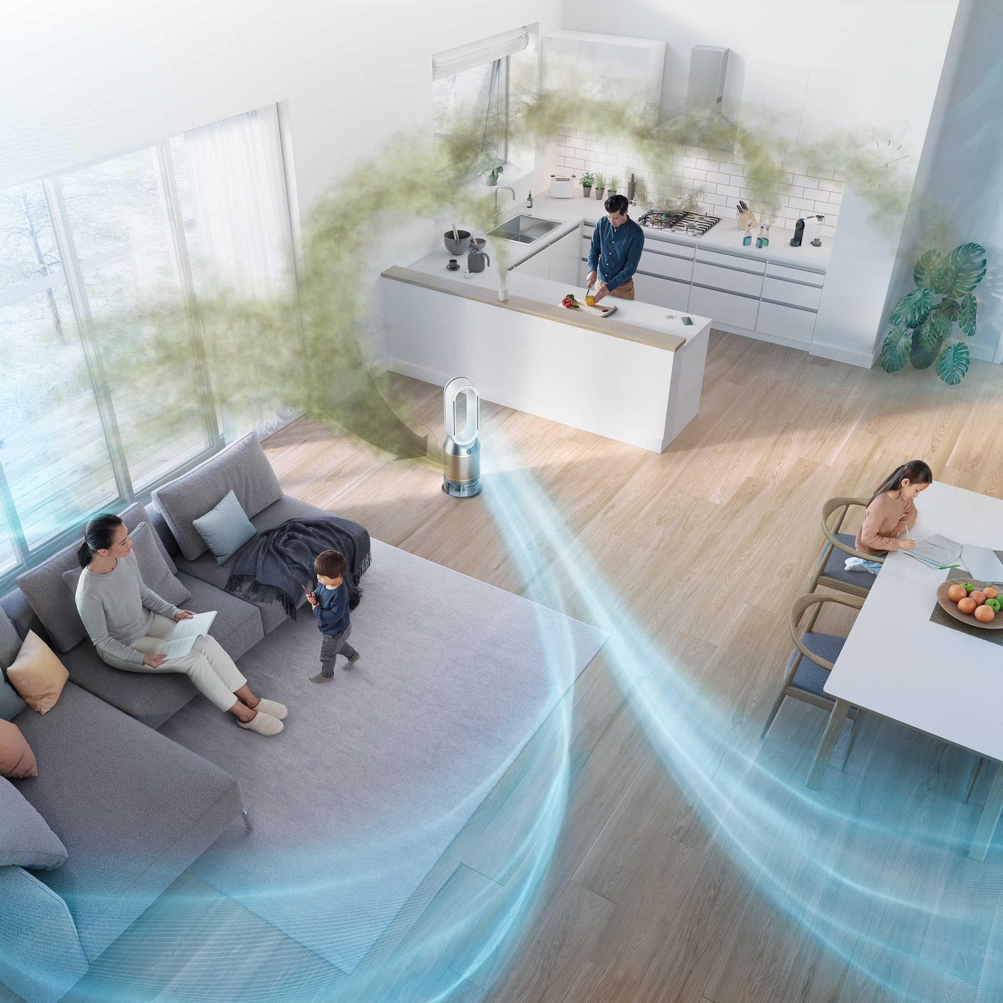 Dyson Purifier Humidify+Cool Formaldehyde 62,4 Db 40 W Blanco, Oro