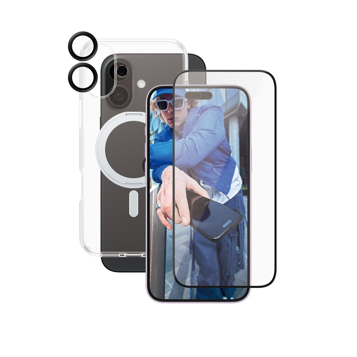 EAN 5715685004773 - PanzerGlass CARE™ by ® 3-in-1 Ceramic Bundle iPhone 16 Plus funda para teléfono móvil Transparente imagen 1