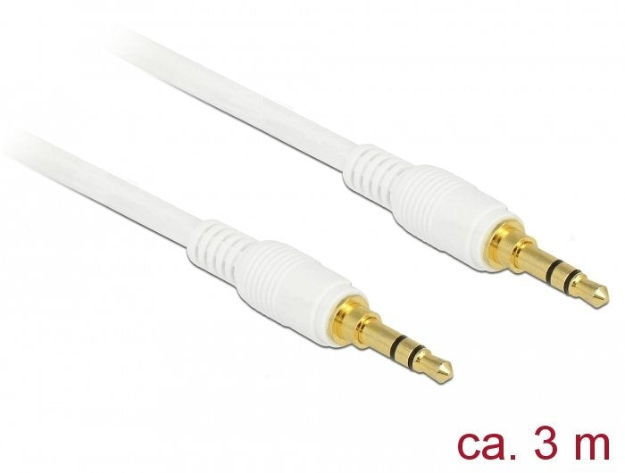 Delock Klinkencable 3,5 Mm 3 Pin Stecker > Stecker 3 M Weiss