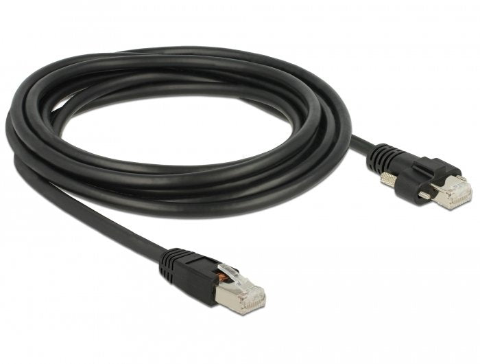Delock Gige Kamera Cable Rj45 Stecker Zu Rj45 Stecker Mit Schrauben Cat.6 S Ftp 3 M