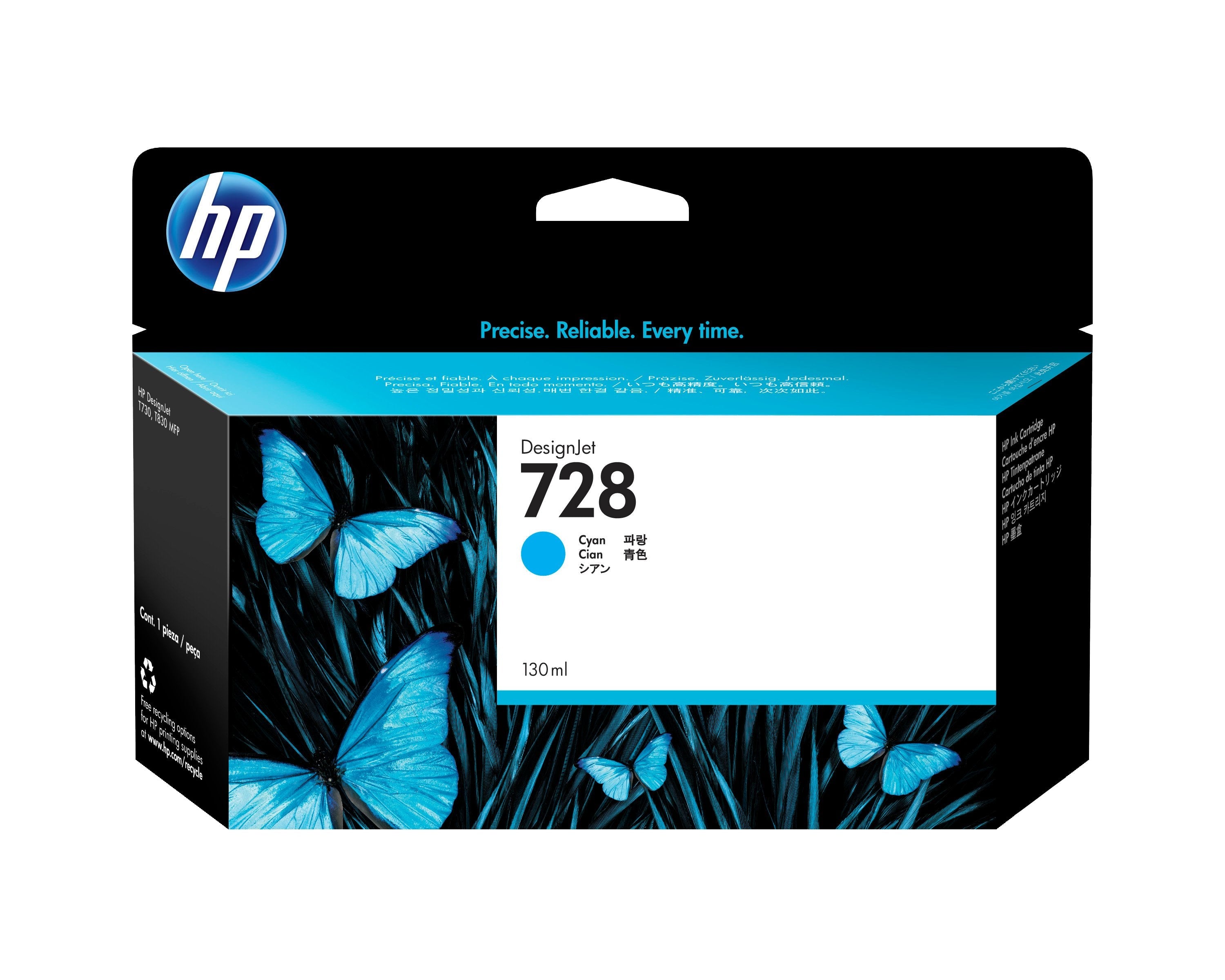 EAN 0888793397862 - HP 728 130-ml Cyan DesignJet Ink Cartridge cartucho de tinta 1 pieza(s) Original Rendimiento estándar imagen 1