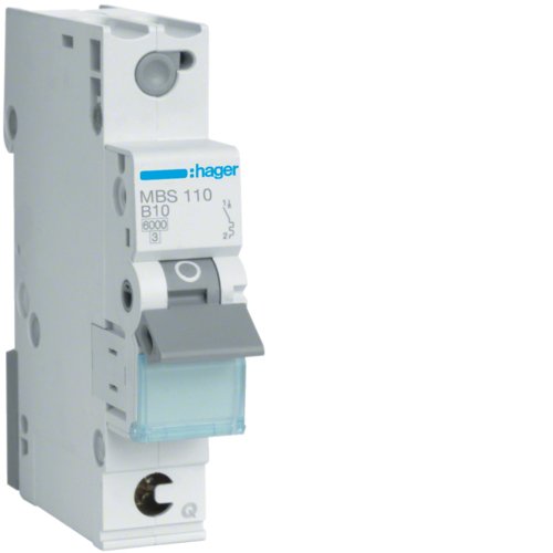 Hager Leitungsschutzschalter Mbs110 1polig 6ka B-10a Quick Connect 1m