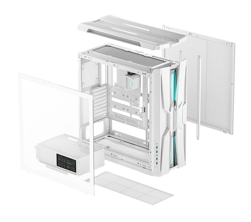 Caja Pc Deepcool Genome Iii Integrated Liquid Cooling Case, White