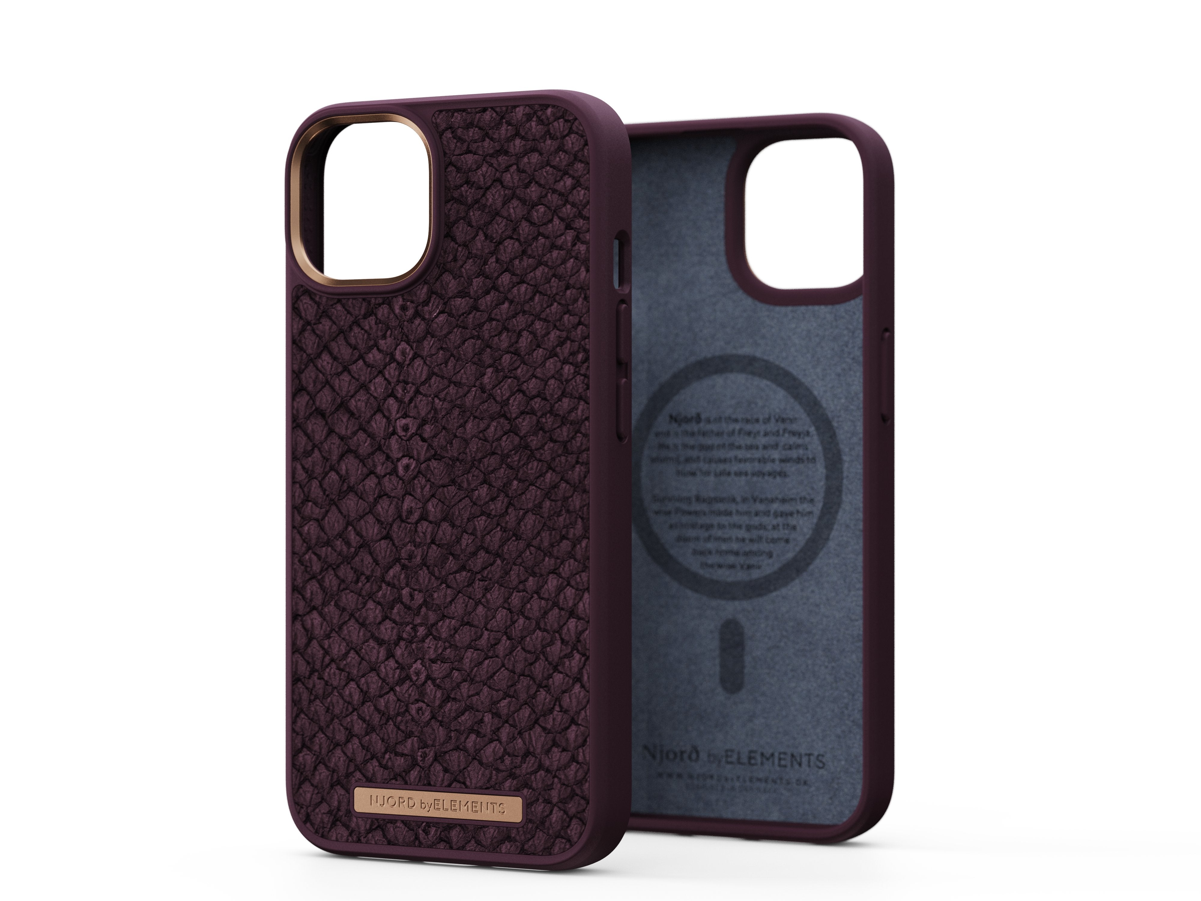 Njord Byelements Salmon Leather Magsafe Case - Iphone 14 - Rust
