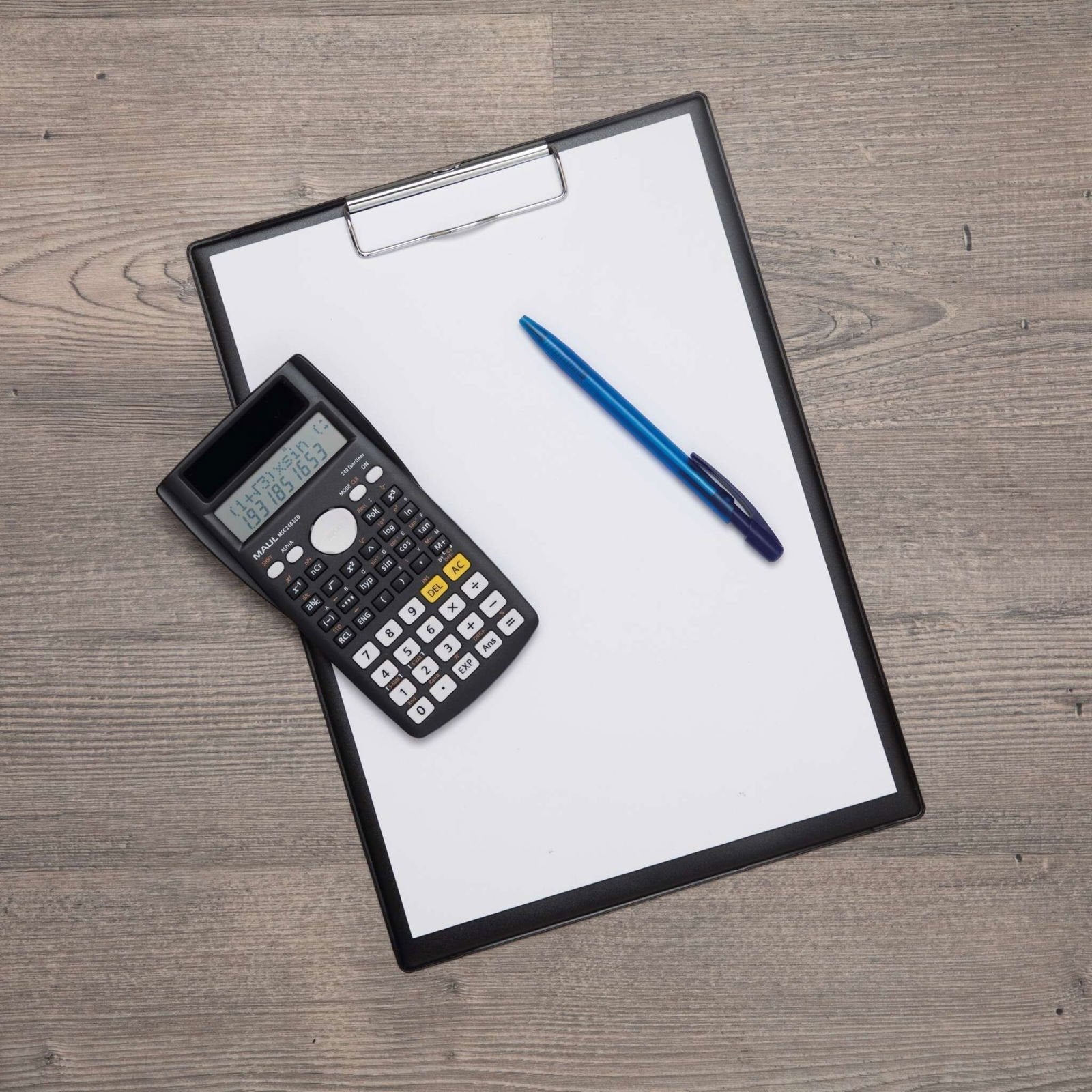 Maul Msc 240 Eco Calculadora De Escritorio Solar, Calculadora Científica Con Pantalla De Dos Líneas, 80% Plástico Reciclado, Negro, 16,1 X 8,5 X 2,1 Cm Para Oficina, Taller, Escuela