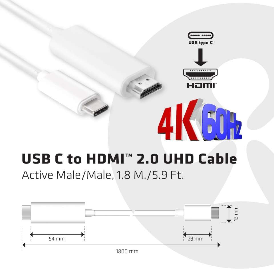 EAN 8719214470791 - CLUB3D CAC-1514 cambiador de género para cable HDMI 2.0 Blanco imagen 3