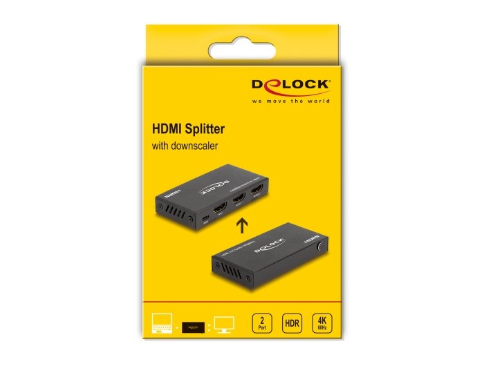 Delock 18651 Divisor Hdmi 1 X Hdmi In A 2 X Hdmi Out 4k 60 Hz Con Ajuste De Pantalla
