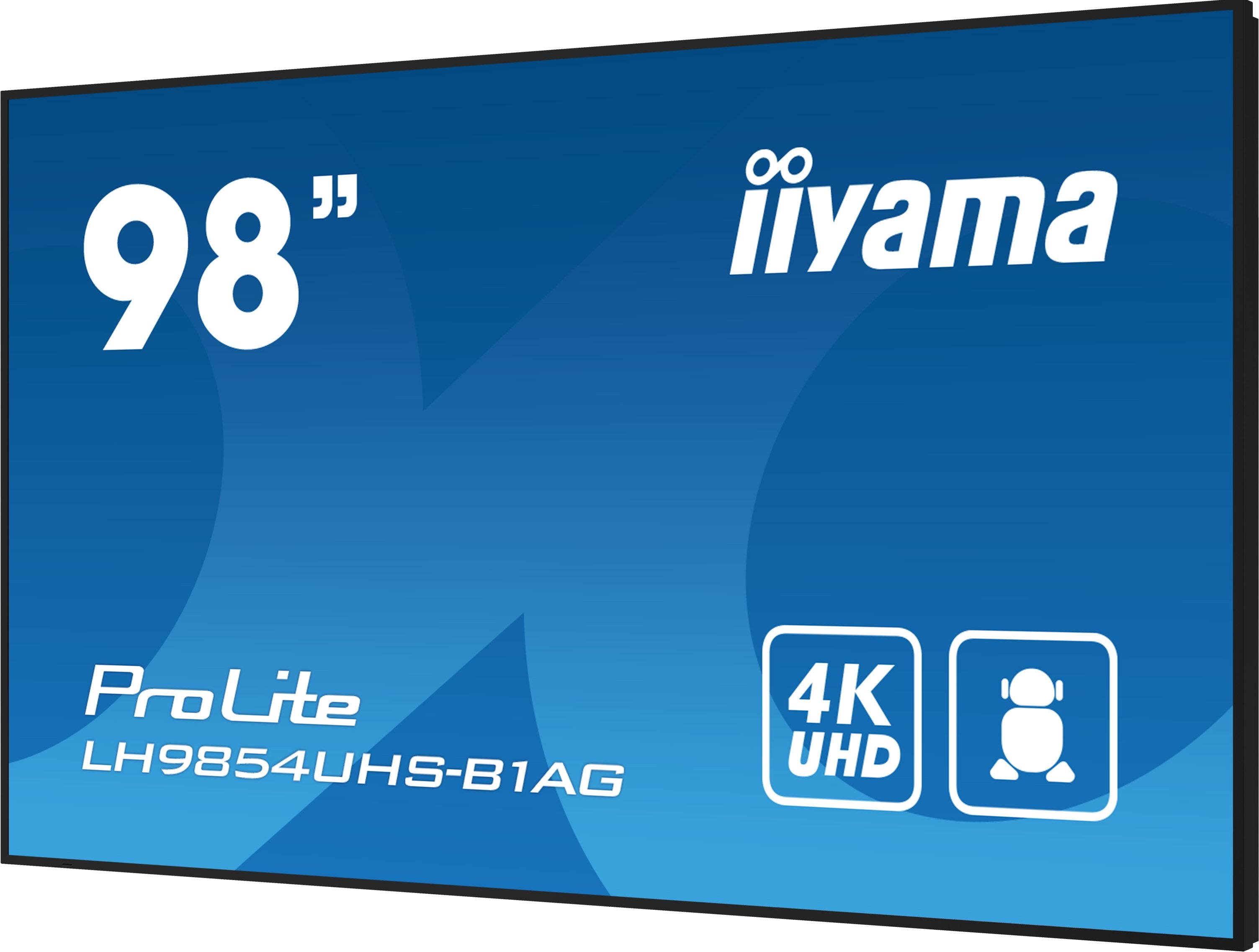 Iiyama Lh9854uhs-B1ag Pantalla Señalización 2,48 M (97.5") Lcd Wifi 500 Cd / M² 4k Ultra Hd Negro Procesador Incorporado Android 11 24/7