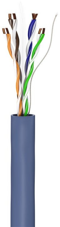 Bobina Cat 6a U-Utp 50m Flexible Azul Awg23/1 Eca
