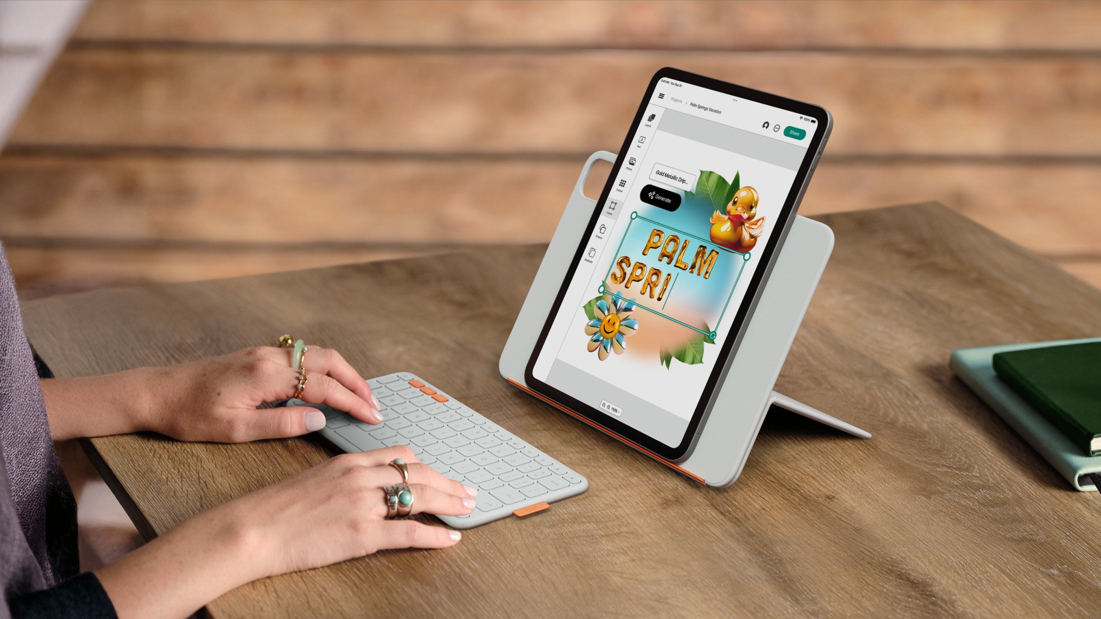 Logitech Flip Folio - Teclado Y Funda Folio - Full Size - Inalámbrico - Bluetooth 5.1 Le - Qwertz - Suizo - Pale Gris - Para Apple 10.9-Inch Ipad Air (5th Generation)