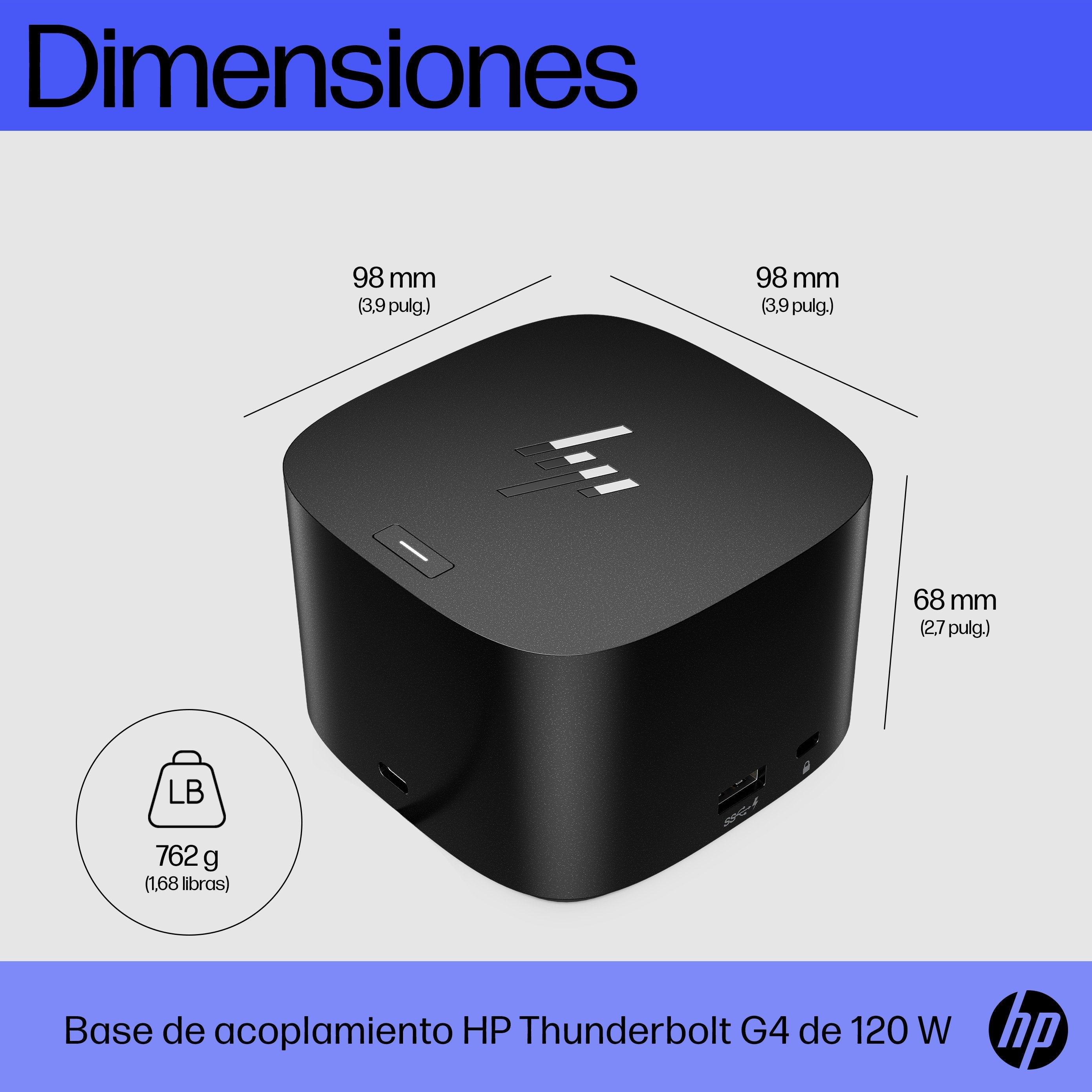 Hp Thunderbolt 120w Docking Station Con Cable Alimentación. Para Uk,Eu. Doc0241a