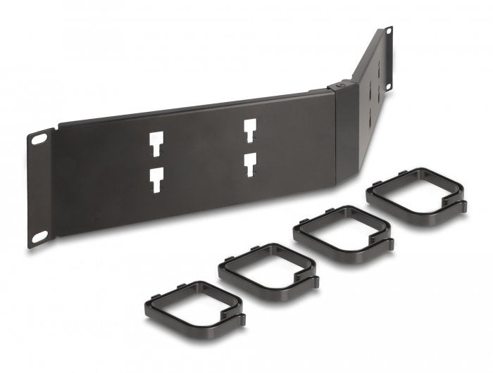 Delock 19 Panel Organizador De Cables Con 4 Soporte 2 He Angular Negro