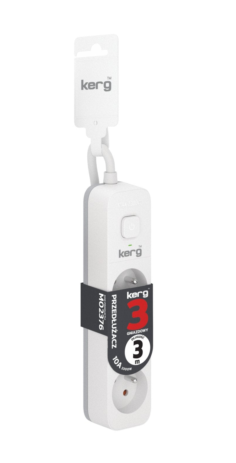 EAN 5901791130356 - HSK DATA Kerg M02376 3 Earthed sockets - 3.0m power strip with 3x1mm2 cable 10A imagen 1