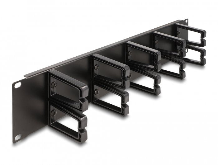 Delock 19? Cablemanagement Rangierpanel Mit 10 Kunststoffbügel 2 He Schwarz