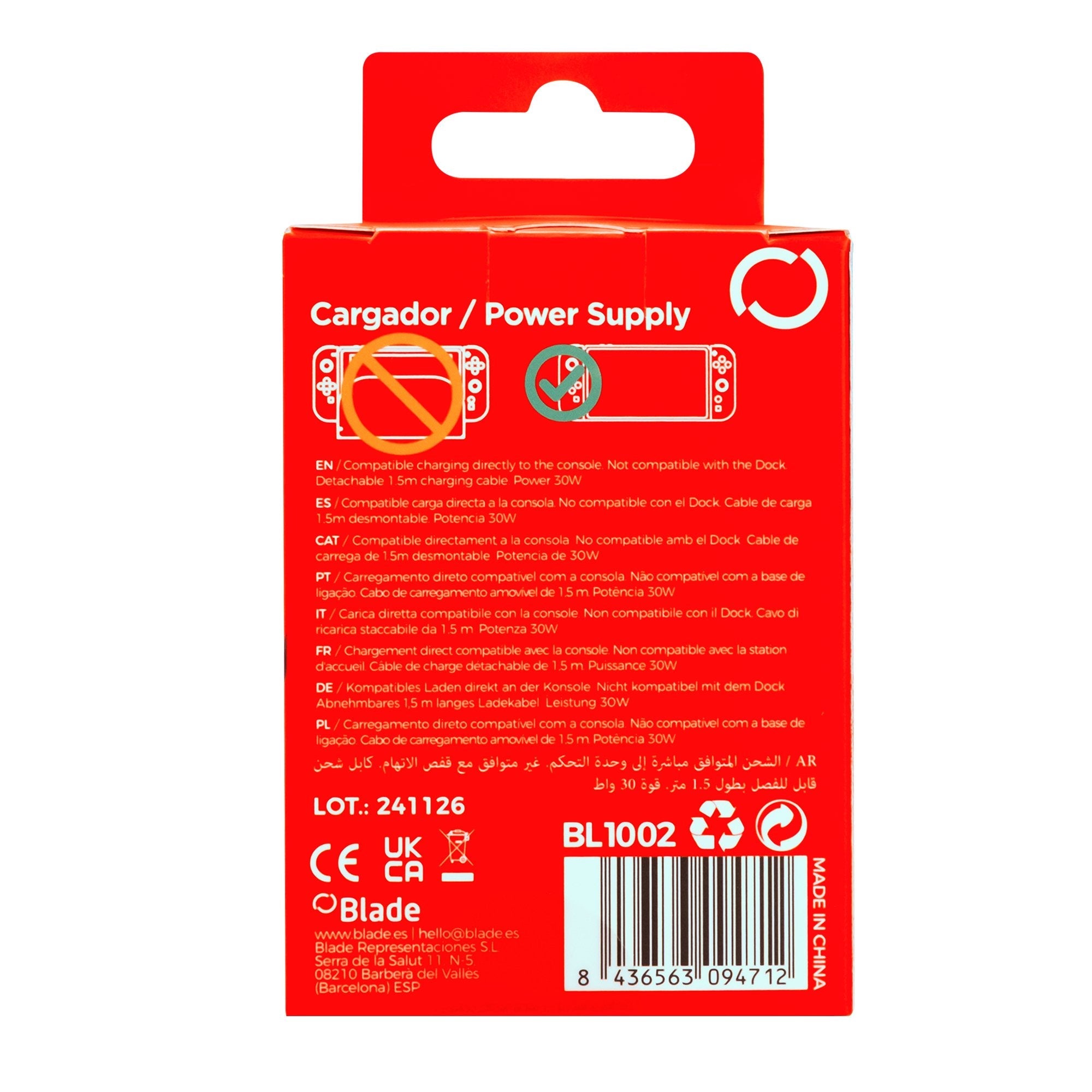 Adaptador Corriente Fr-Tec Nintendo Switch 2