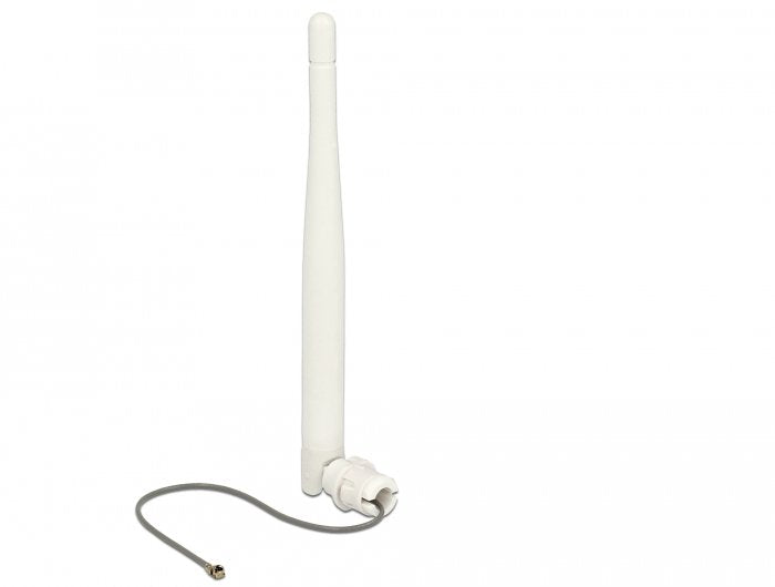 Delock 89619 Wlan 802.11 B/G/G/N Antena Macho I-Pex Inc., Mhf® I 3 Dbi Omnidireccional 1.13 12 Cm Flexible Clip Blanco