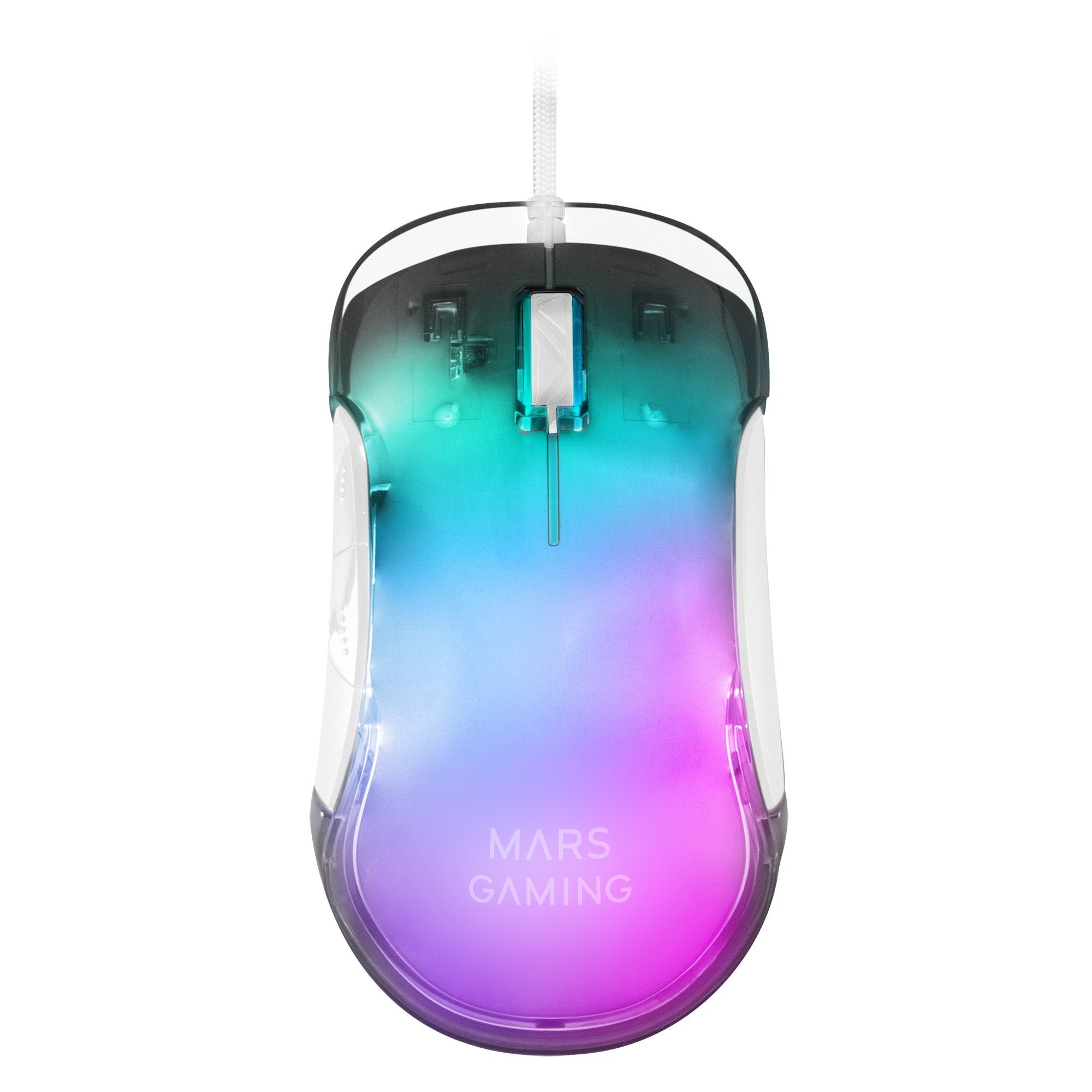 Ratón Gaming Mars Gaming Mmgloww Hasta 12800 Dpi Blanco