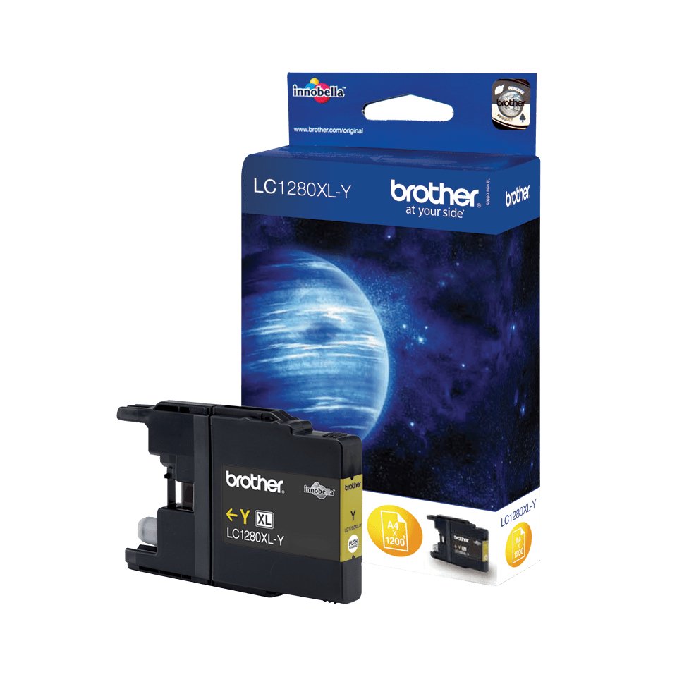 EAN 4977766694070 - Brother LC1280XLY cartucho de tinta 1 pieza(s) Original Alto rendimiento (XL) Amarillo imagen 1
