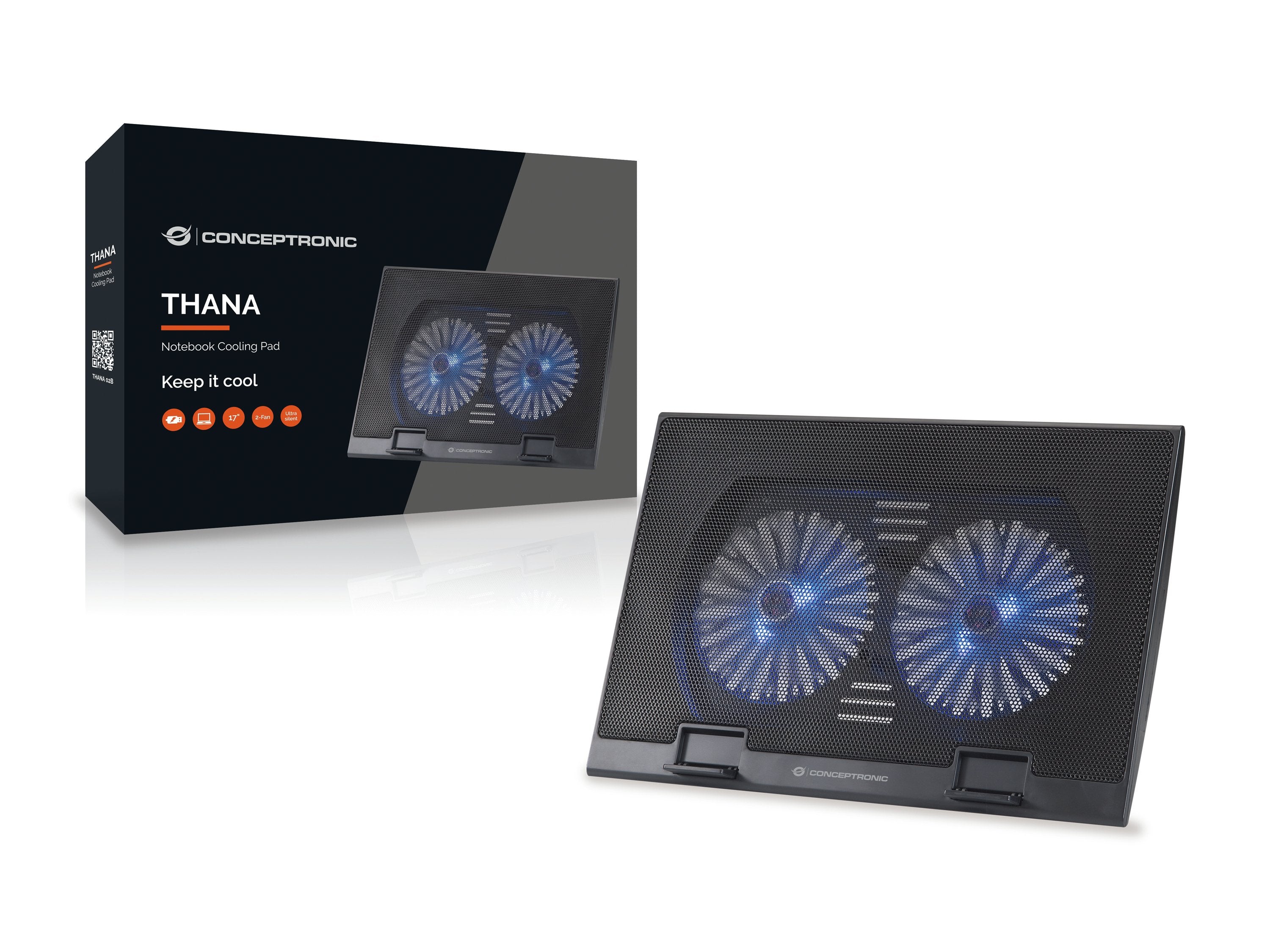 EAN 4015867205860 - Conceptronic THANA02B almohadilla fría 43,2 cm (17") Negro imagen 2