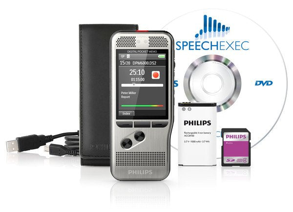 Philips Pocketmemo Grabadora De Voz Dpm6000, Dictáfono Digital, Software De Dictado Speechexec Basic